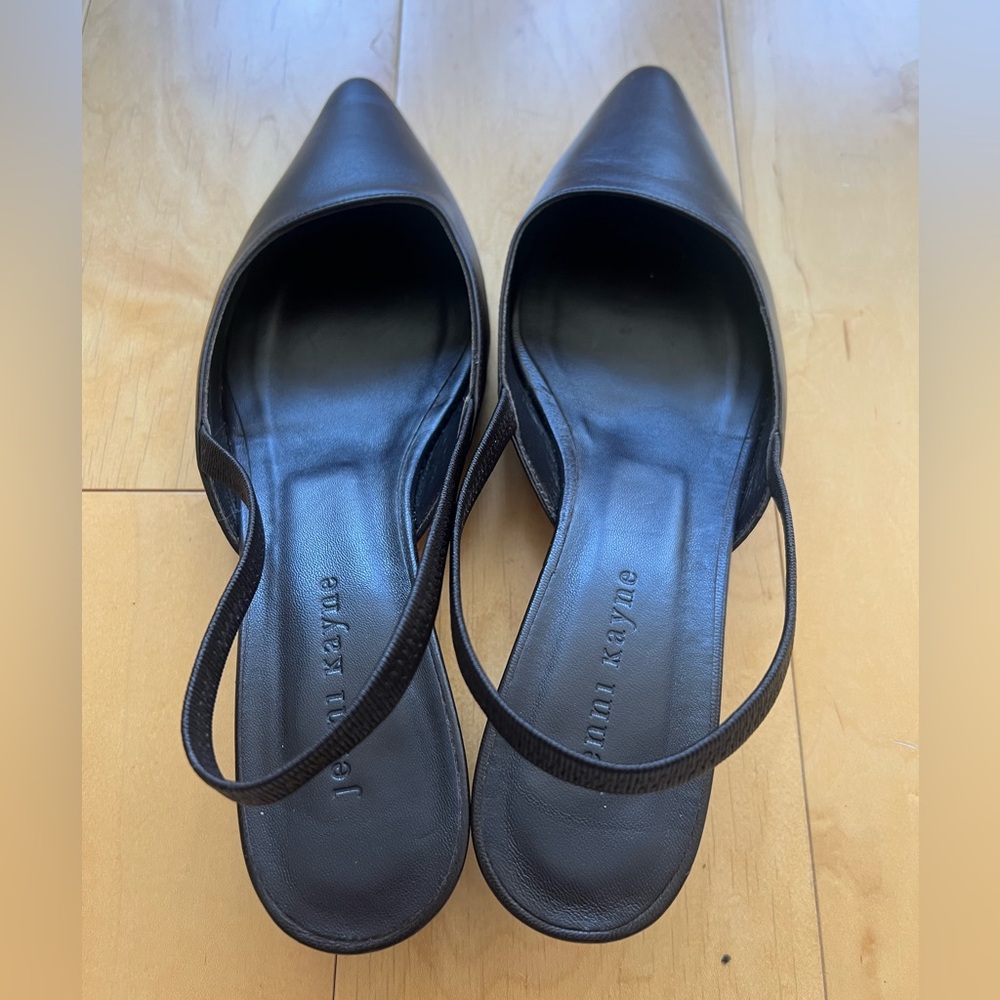 Jenni Kayne Dark Brown Leather Kitten Heels